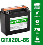 Interstate Batteries YTX20HL-BS 12V 18Ah Powersports Battery 270CCA - Image 3