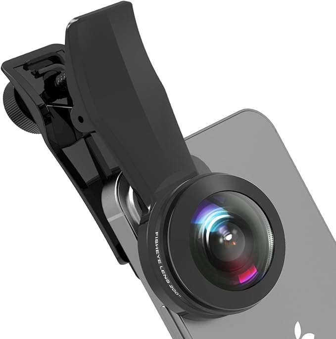 200° Fisheye Lens with 17mm Thread Universal Phone Lens Clip by Veedzoens