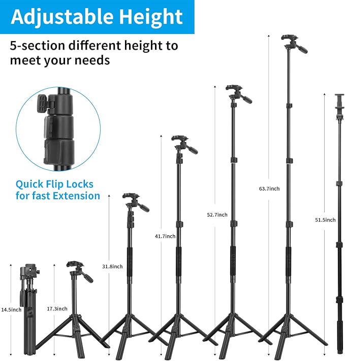 64" Phone Selfie Stick Tripod - Image 2