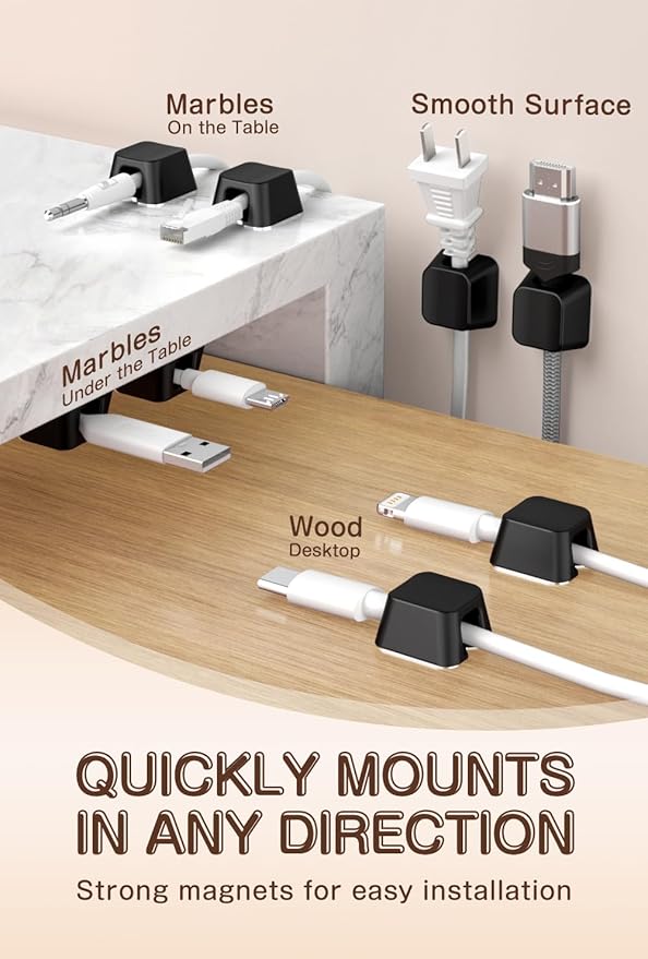 Maveek Magnetic Cord Clips, Cable Holder Magnet Silicone Cord Organizer - Image 2
