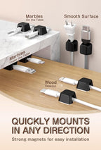 Maveek Magnetic Cord Clips, Cable Holder Magnet Silicone Cord Organizer - Image 2