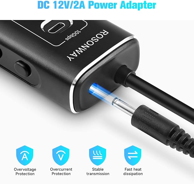 Powered USB Hub, Rosonway 7-Port USB 3.2/USB C Hub - Image 6