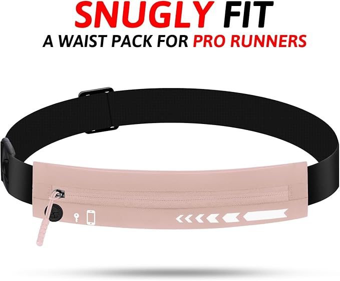 USHAKE Slim Running Belt for Women Men-Runners Phone Holder Fanny Pack - Image 2