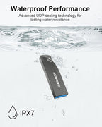 64GB USB 3.0 Flash Drive, Waterproof Metal USB Memory Stick, Slim Thumb Drive - Image 2