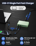 105W USB C Charger Block, 8-Ports GaN III Fast Charging Station Hub, QC4.0+PD - Image 6