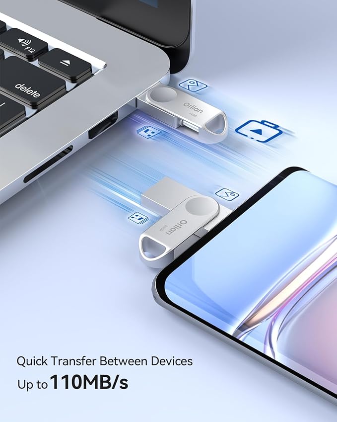 64GB USB C Flash Drive, Dual Drive USB 3.0 and Type C Thumb Drive Up to 110MB/s - Image 3