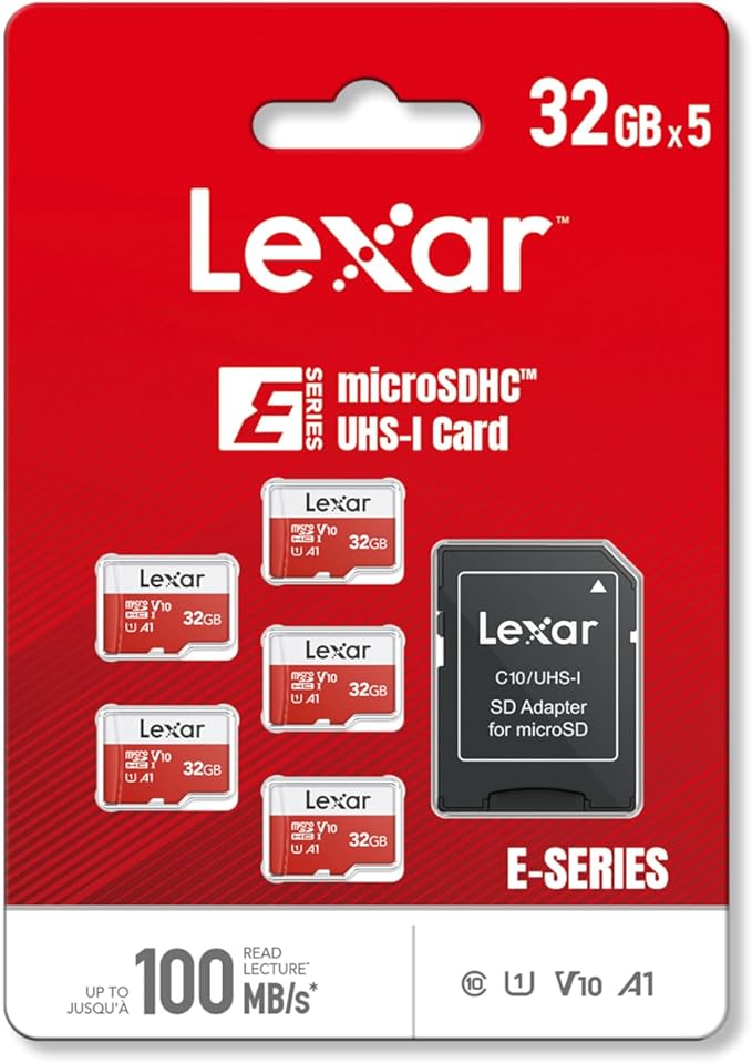 Lexar E-Series 32GB Micro SD Card 5 Pack, microSDHC UHS-I Flash Memory Card - Image 10