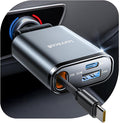 Lamicall Retractable Car Charger USB C Fast Charging 57W Type C Car Phone by Lamicall