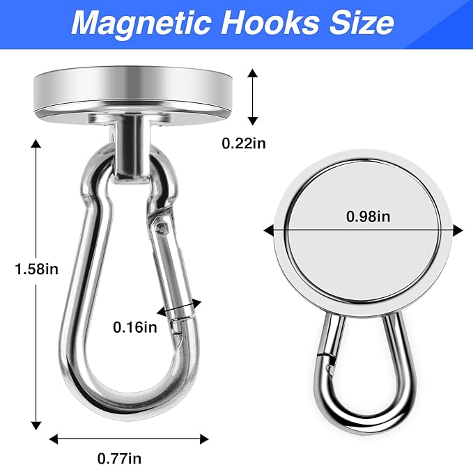 LOVIMAG Magnetic Hooks for Cruise Cabins, 70LBS Swivel Magnet Hooks, Cruise - Image 2