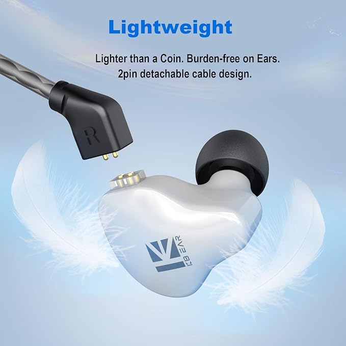 YINYOO KBEAR KS1 in Ear Monitor Bass Earbuds Wired Earbuds, Vocals Forwards - Image 6