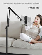 Tablet Floor Stand with Double Weight Base, Overhead Bed Phone Mount Height - Image 3