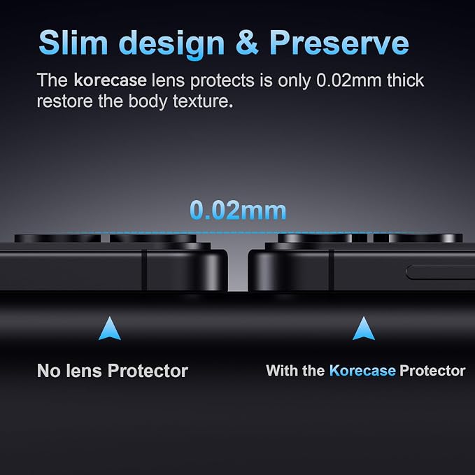 Korecase for Samsung Galaxy S25 Edge Camera Lens Protector, 9H Tempered Glass - Image 8