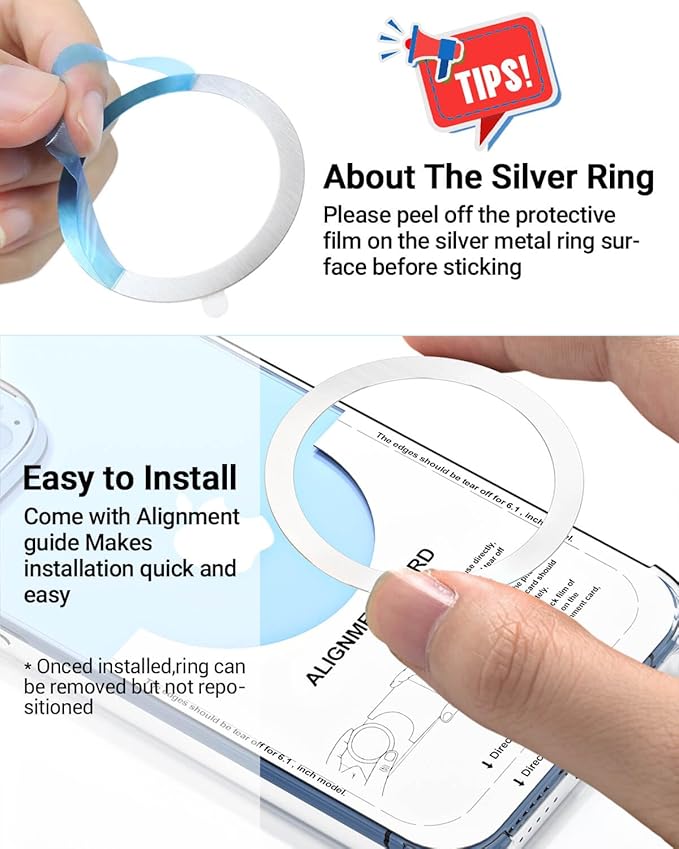 Magnetic Wireless Charging Magsafe Ring-6 PCS, Ultra-Thin Magsafe Sticker - Image 2