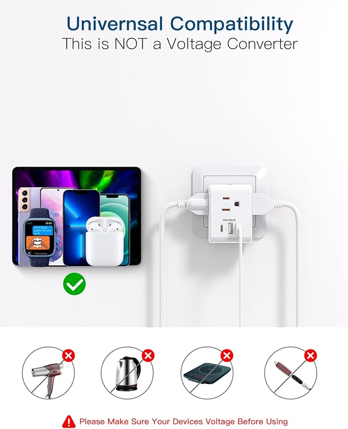 2 Pack Italy Travel Plug Adapter, Type L Italy Power Adapter - Image 6