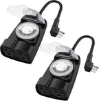 G-Homa 24 Hour Mechanical Outdoor Timer Outlet, Outdoor Timer by G-Homa