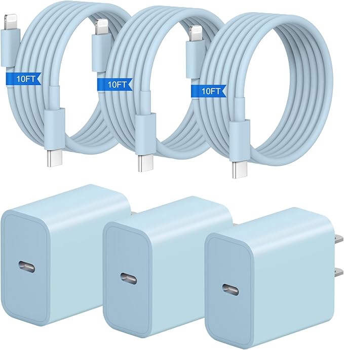 iPhone Fast Charger 3+3Pack 20W USB C Wall Charger by STAMISH
