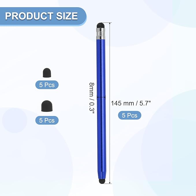 PATIKIL 5 Pcs Stylus Pens for Touch Screen, 2 in 1 High Sensitivity Universal - Image 2