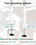 Dual Monitor Stand for Desk, Taller Monitor Arms for 2 Screens up to 32 inch - Image 8