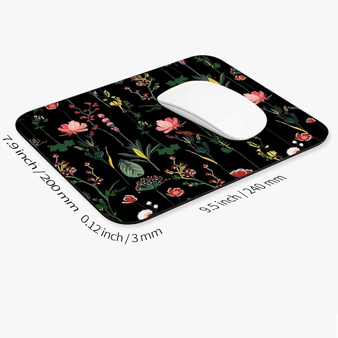 Square Mouse Pad Blooming Botanical Flowers, Personalized Premium-Textured - Image 2