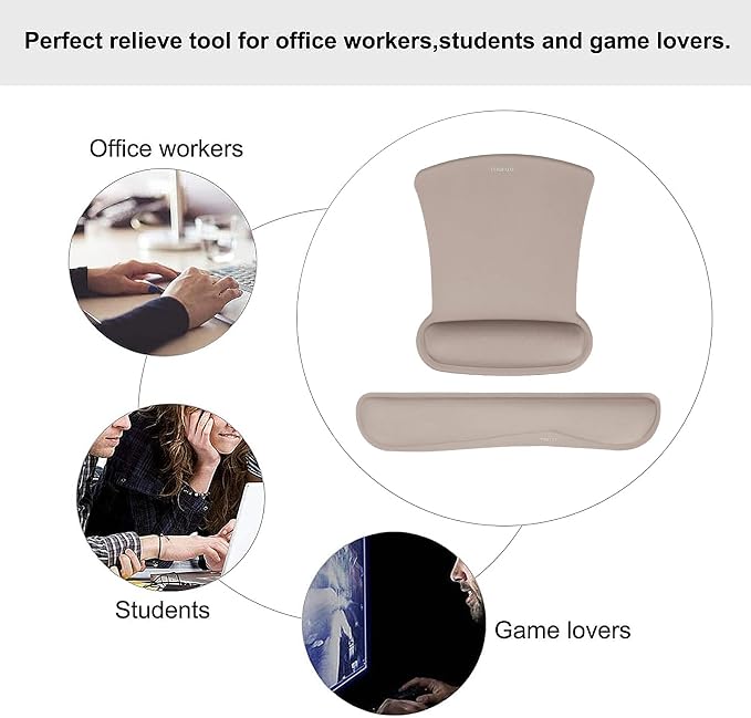 MOSISO Wrist Rest Support for Mouse Pad & Keyboard Set, Ergonomic Mousepad - Image 6