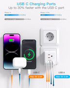 2 Pack Germany France Travel Plug Adapter, Type E/F Power Plug Adapter - Image 4