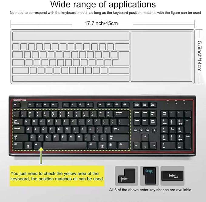 Universal Clear Desktop Computer Keyboard Protection Skin Protector Cover - Image 7