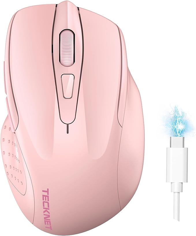 TECKNET Wireless Mouse Rechargeable 4800 DPI Silent USB A & Bluetooth Mouse 6 by Tecknet