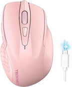 TECKNET Wireless Mouse Rechargeable 4800 DPI Silent USB A & Bluetooth Mouse 6 by Tecknet