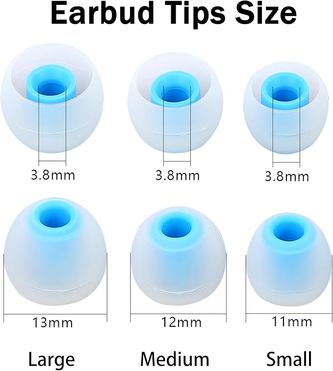 Silicone Replacement Earbud Tips Earbud Caps Fit Most in-Ear Earbuds Headphone - Image 2