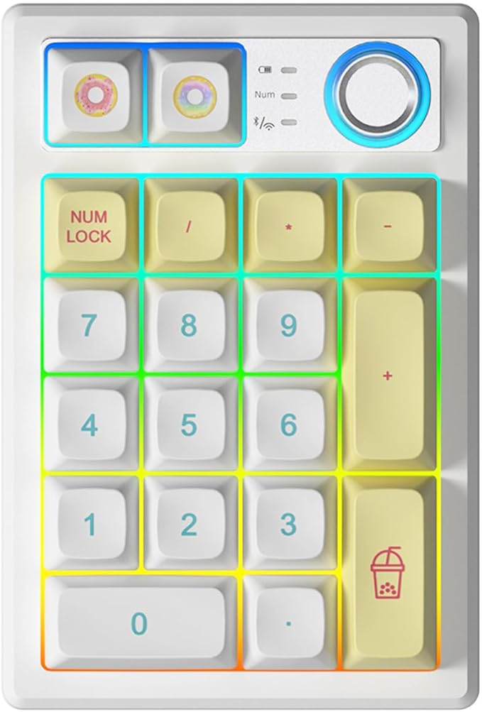 Gasket Creamy Mechanical Numpad Programmable Macro Keypad Wireless by TISHLED