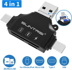 4 in 1 SD Card Reader for iPhone ipad Android Mac PC Camera, Micro SD Card - Image 2