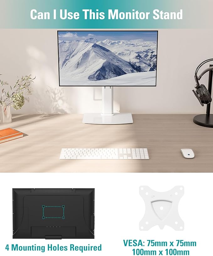 MOUNT PRO Single Monitor Stand Fits Max 32 inch Screen, Free-Standing Computer - Image 7