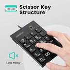 Perixx Peripad-202H Wired Slim Numeric Keypad, X Type Scissor Keys - Image 4
