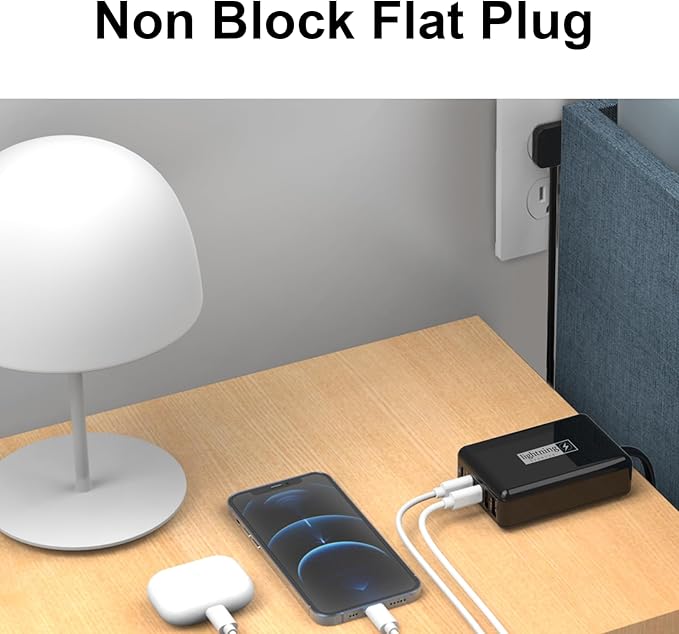 AC Adapter Power Cord 5ft, Super Slim Flat Plug Non Block Design, Figure 8 - Image 5