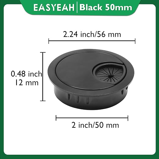 2 Pcs Desk Grommet 2" / 50 mm, Desk Cord Hole Cover, Cable Grommet Metal Zinc - Image 8
