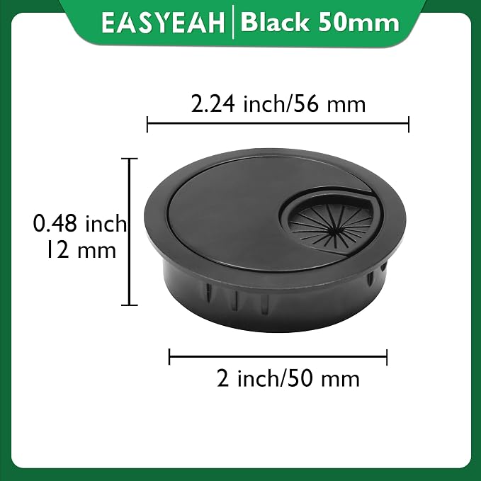 1 Pcs Desk Grommet 2" / 50 mm, Desk Cord Hole Cover, Cable Grommet Metal Zinc - Image 8