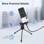 FIFINE USB Podcast Microphone, PC Computer Recording Mic - Image 5