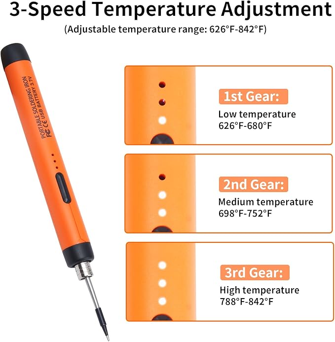Rechargeable Soldering Iron Kit, 800mah USB Wireless Electric Soldering - Image 2