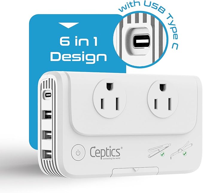 Ceptics European Travel Voltage Converter, 200W Adapter - Image 5