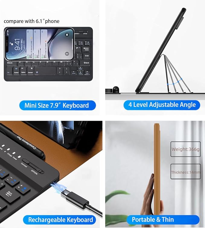 for Samsung Galaxy Z Fold 7 6 5 Keyboard and Mouse, Portable Mini 7.9inch - Image 3