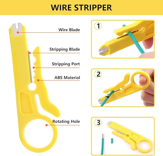 Delgada RJ45 Ethernet Crimping Tool kit, 4in1 Professional Cutter Stripper - Image 5