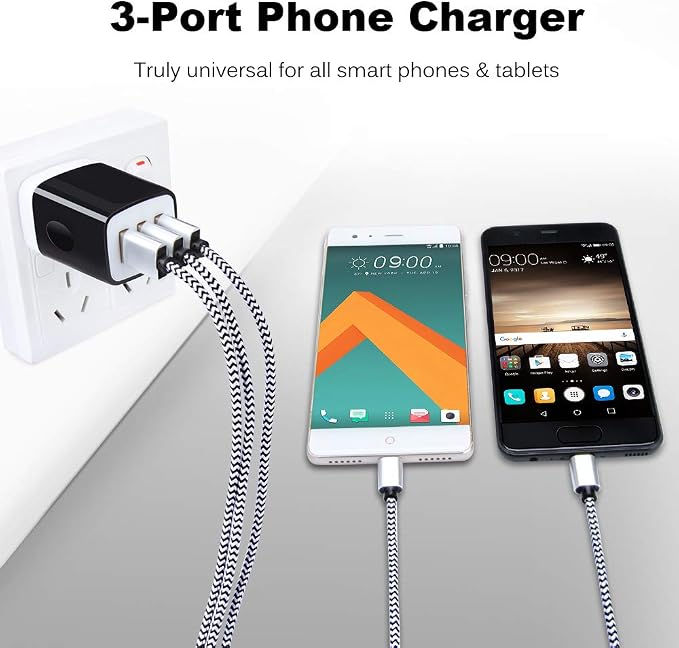 Wall Charger Adapter, USB Cubes, Sicodo 3Pack Universal Travel 3.1A 3 Muti Port - Image 8