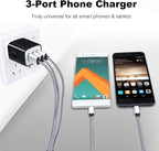 Wall Charger Adapter, USB Cubes, Sicodo 3Pack Universal Travel 3.1A 3 Muti Port - Image 8