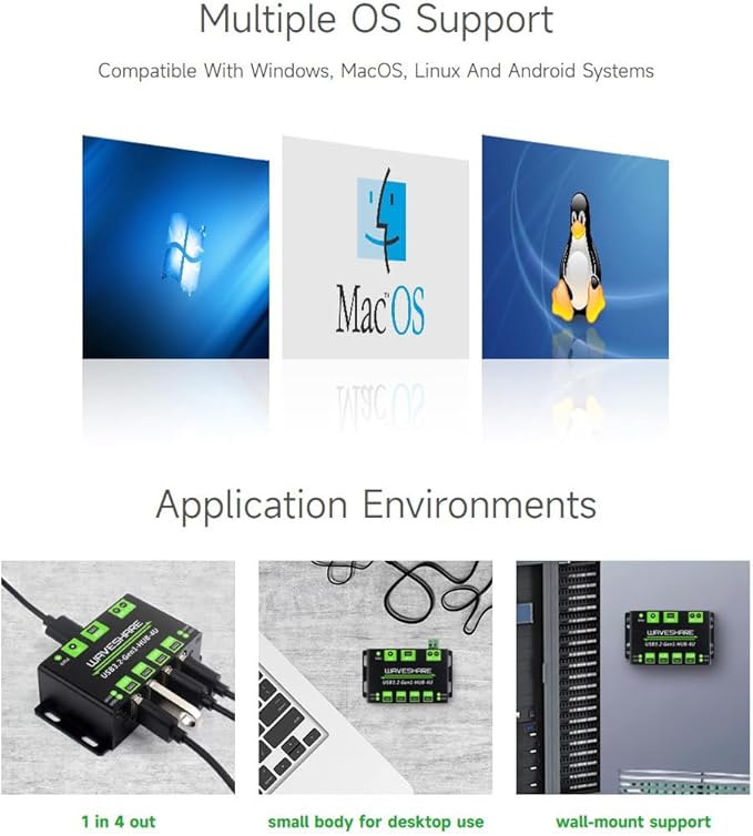 Waveshare 4-Ch USB 3.2 Gen1 HUB, Compatible - Image 7