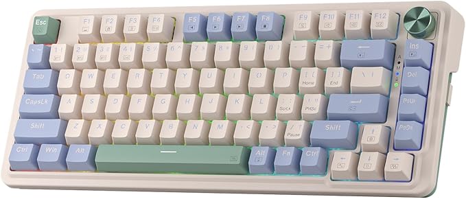 Redragon K673 PRO 75% Wireless Gasket RGB Gaming Keyboard, 3-Modes 81 Keys by REDRAGON