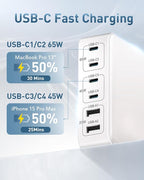 MSTJRY Charging Station for Multiple Devices : 130W 6 Port GaN Fast USB C - Image 2