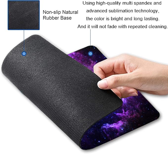Mouse Pad, Galaxy Mouse Pad, Cute Square Waterproof Mouse Mat Non-Slip Rubber - Image 2