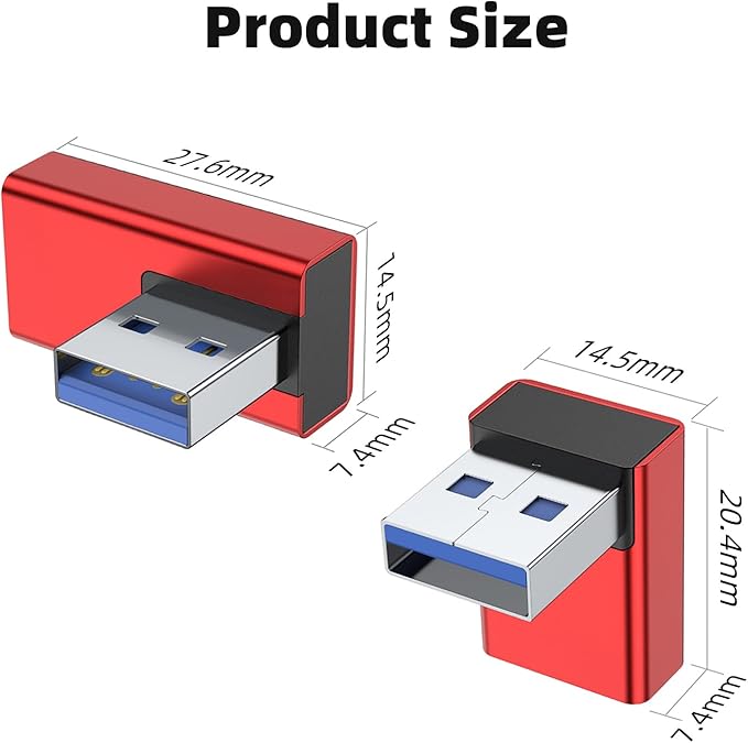 AreMe 90 Degree USB 3.0 Adapter 4 Pack, Up and Down Angle, Left and Right Angle - Image 7