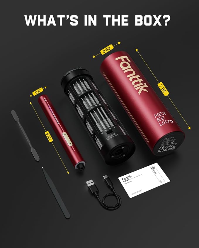 Fanttik E2 Ultra Mini Electric Screwdriver, Cordless Screwdriver, Max 0.6N.m - Image 9