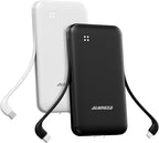 Alongza Portable Charger Built-in Cables and AC Wall Plug, Slim Fast Charging by Alongza